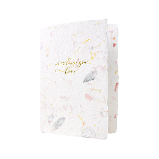 🌷 Sending Love in Flowers — Handmade Paper Letterpress Card