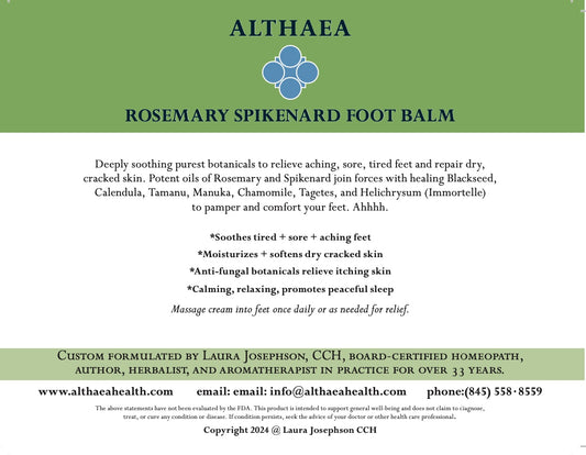 🦶 Rosemary Spikenard Foot Balm By Althaea
