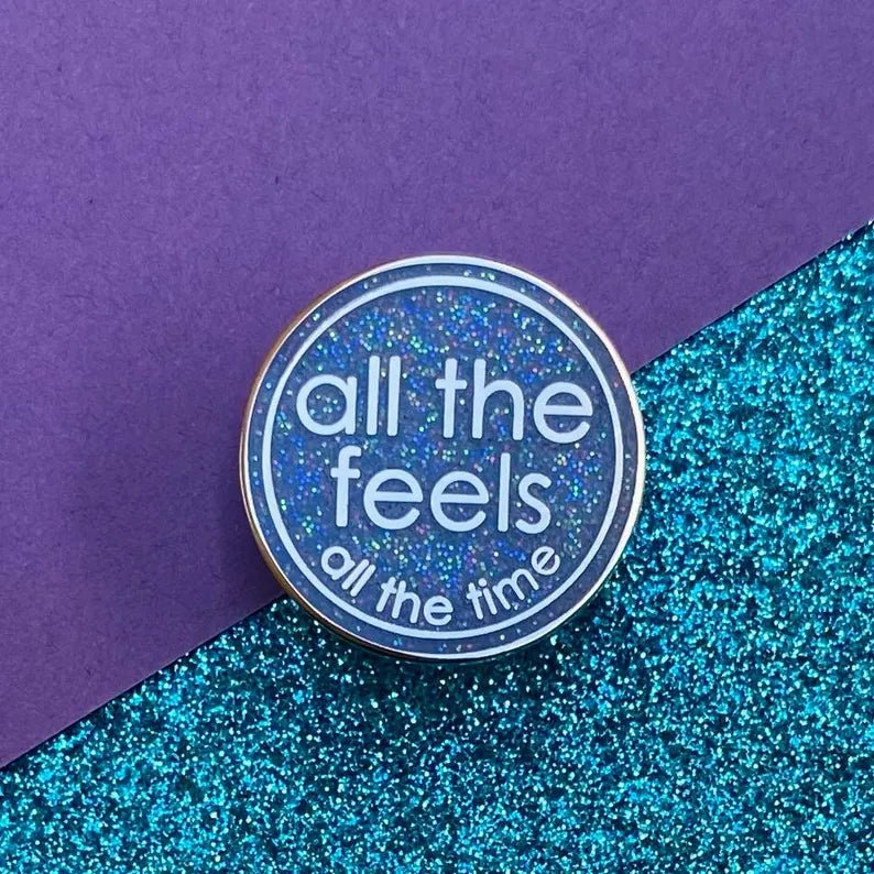 All The Feels Glittery Enamel Pin - Nurturewise