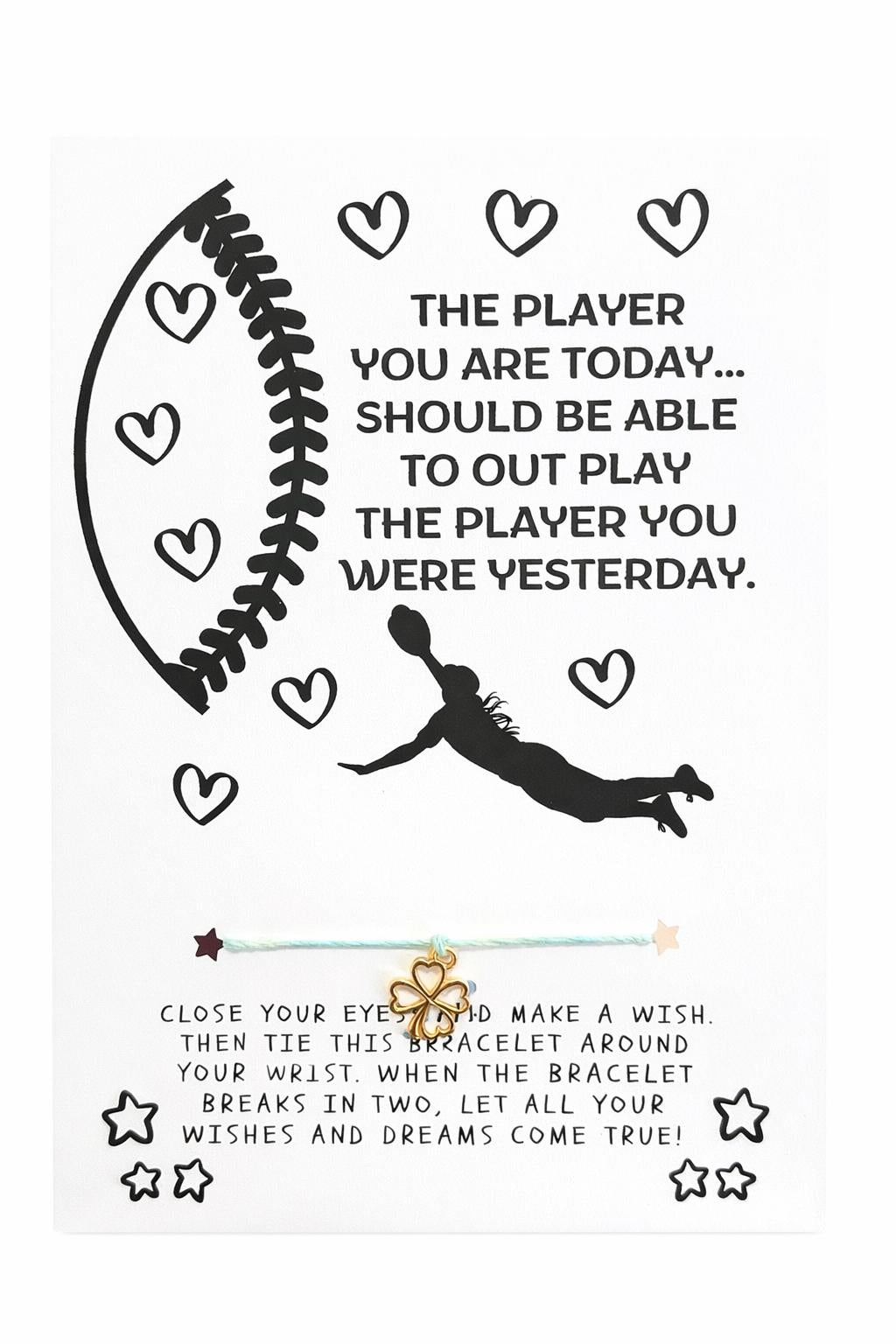 Softball Wish Bracelet Card