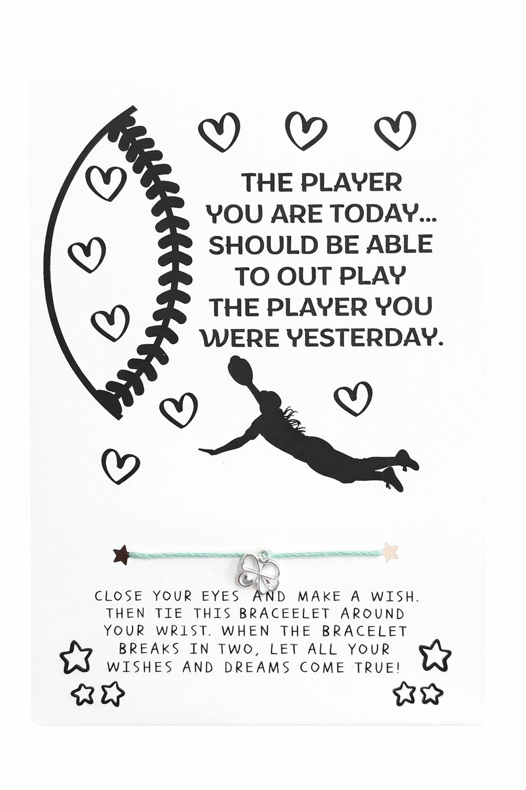 Softball Wish Bracelet Card