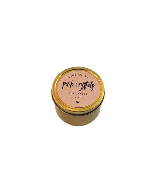 Mini Pink Crystals Soy Candle, By Pink Olive