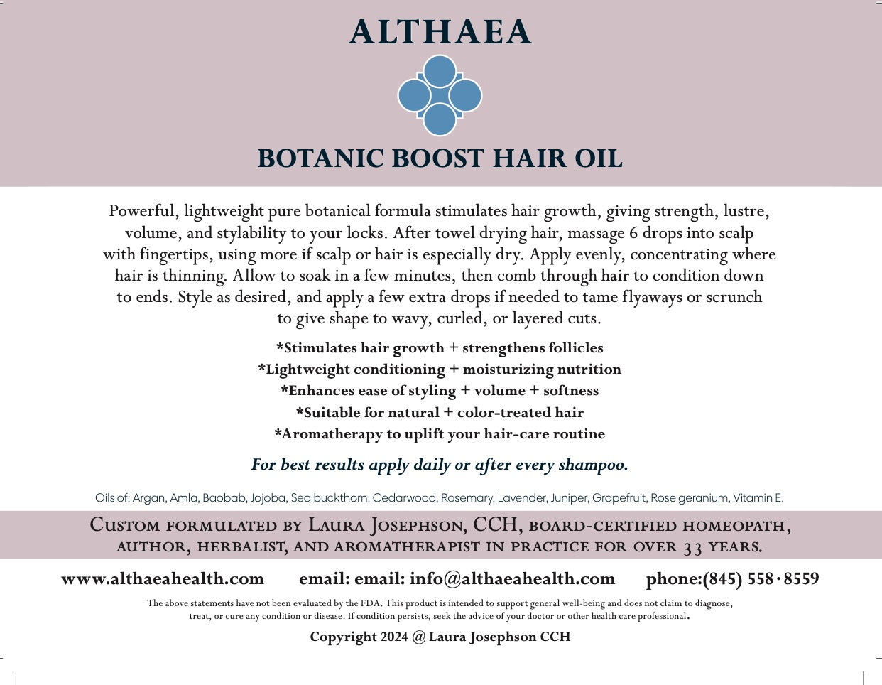 🌾 Botanic Boost Hair Oil By Althaea