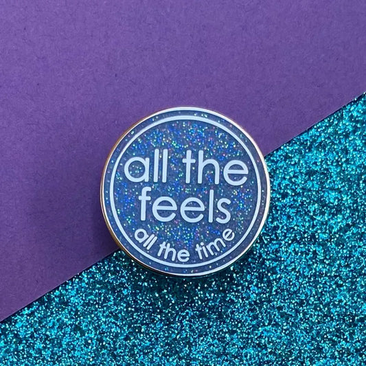All The Feels Glittery Enamel Pin