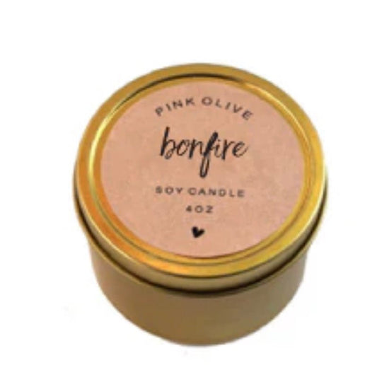 🕯️ Bonfire Tin: 4oz Soy Candle, by Pink Olive - Nurturewise