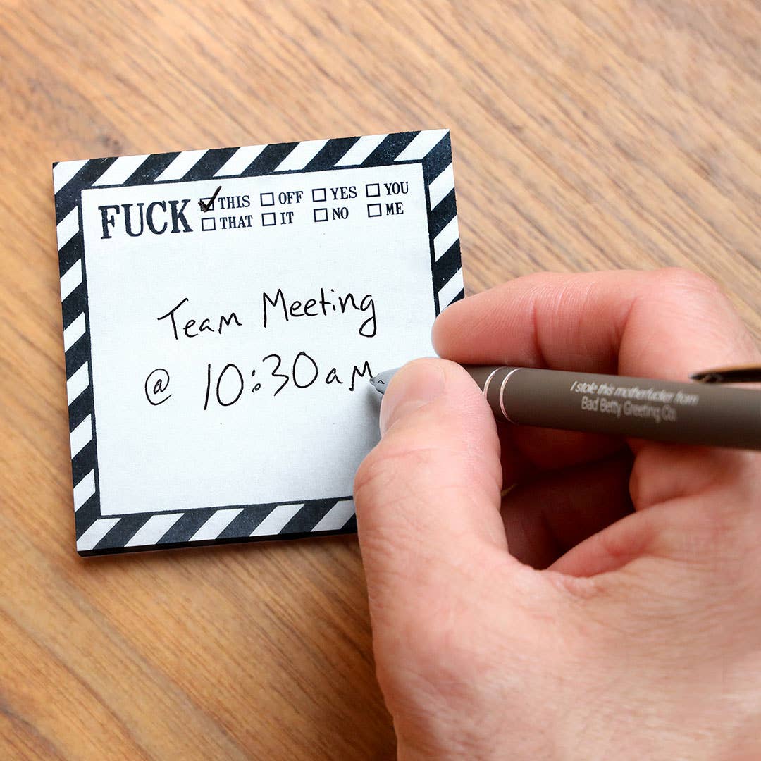 Funny Sarcastic Sticky Note Pad - Fuck This, That, Off - Nurturewise