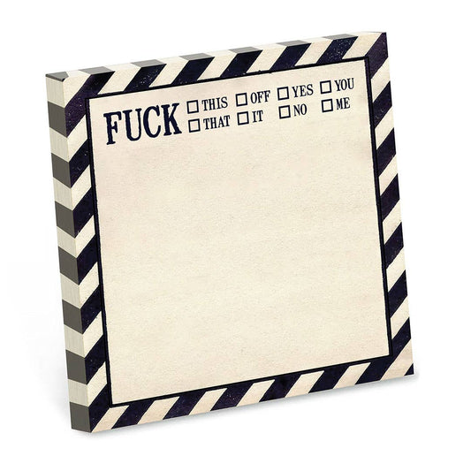Funny Sarcastic Sticky Note Pad - Fuck This, That, Off - Nurturewise