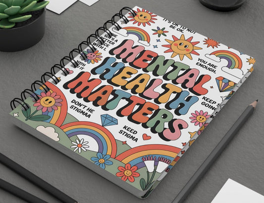 Mental Health Matters Journal for self-reflection, mindfulness, and emotional wellbeing. A thoughtful self-care gift.