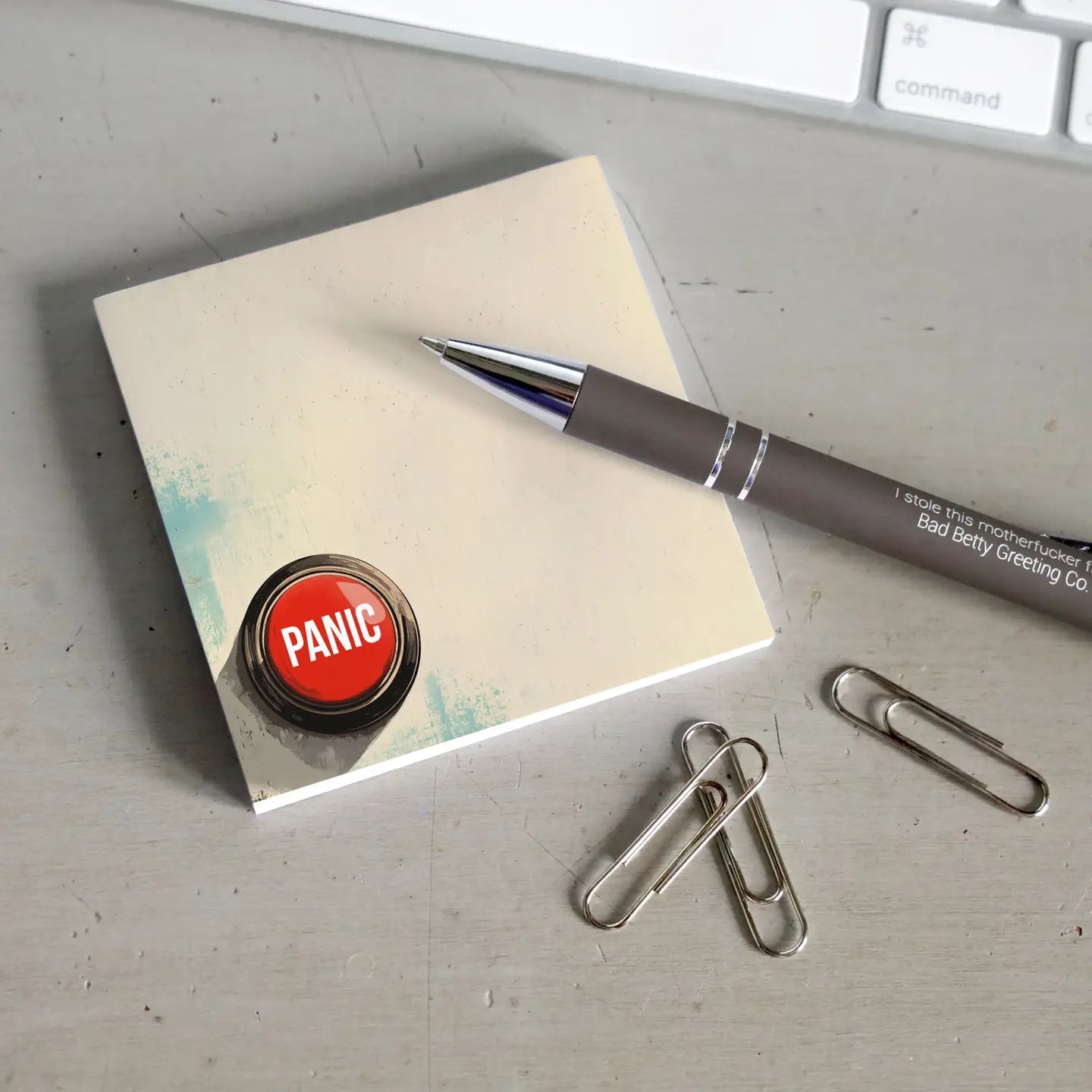 Panic Button - Funny Office Sticky Note Pad - Nurturewise