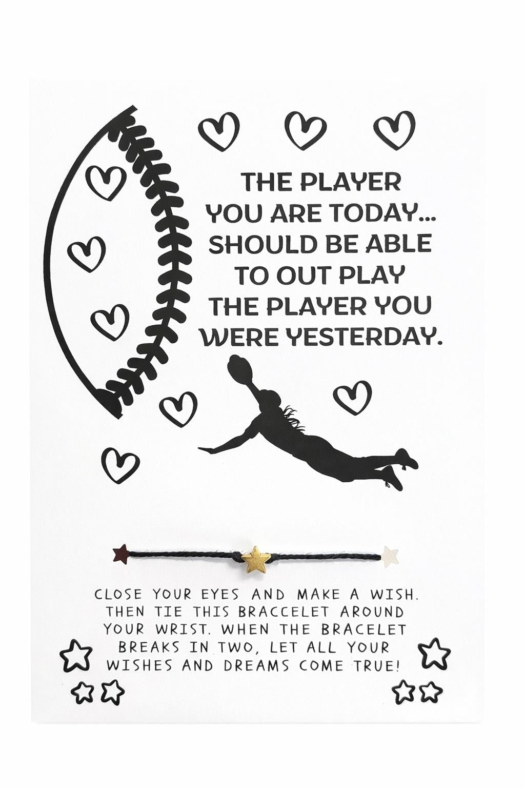 Softball Wish Bracelet Card - Nurturewise