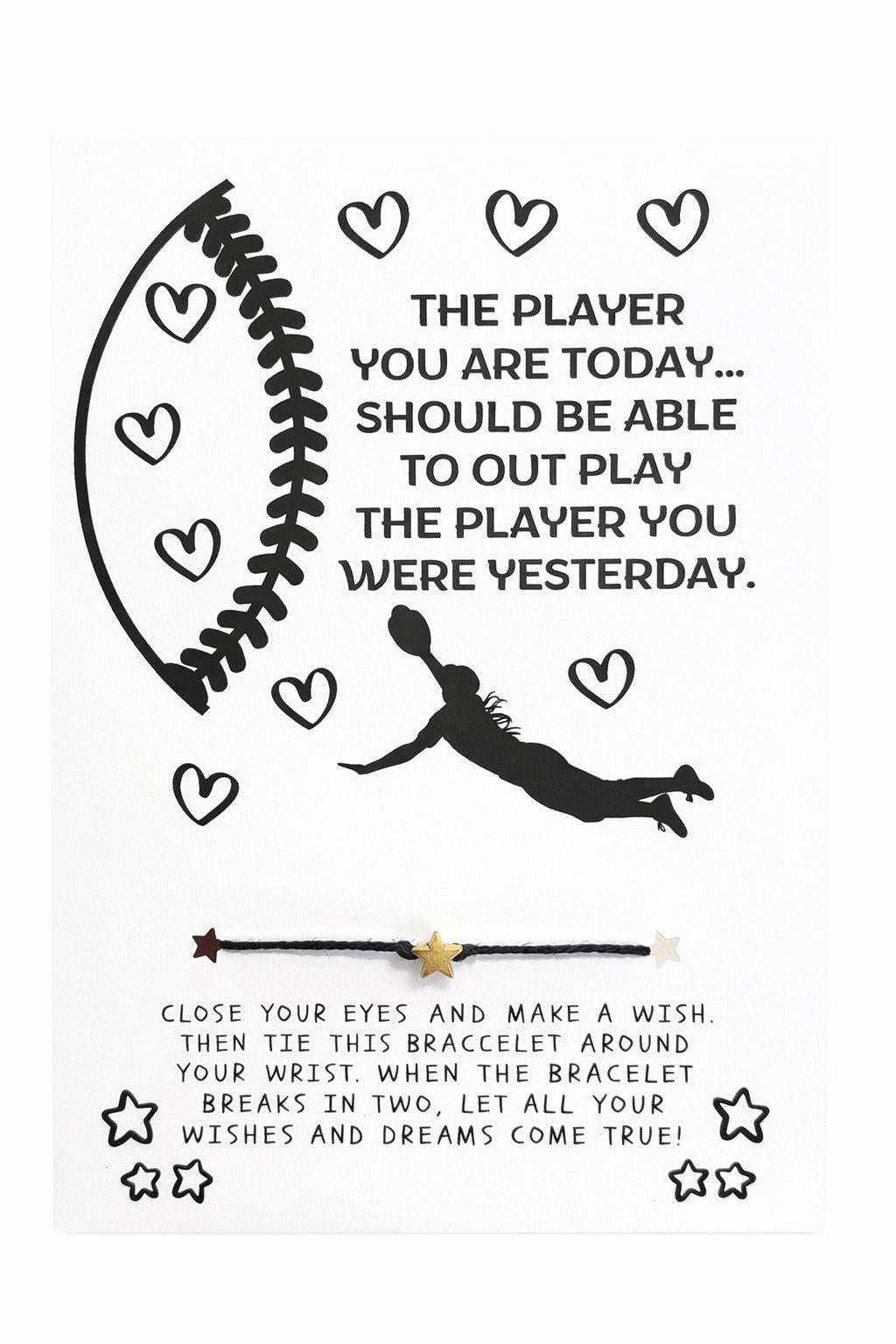 Softball Wish Bracelet Card